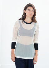 Carica l'immagine nel visualizzatore di Gallery, Cuffed Mesh Tee in Cream/Black