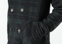 Carica l'immagine nel visualizzatore di Gallery, Double Breasted Hoodie in Forest Plaid
