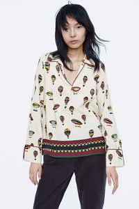 BALLOON PRINT BLOUSE