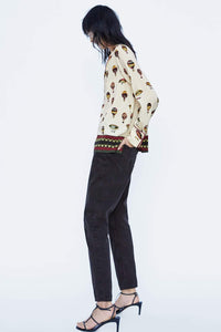 BALLOON PRINT BLOUSE